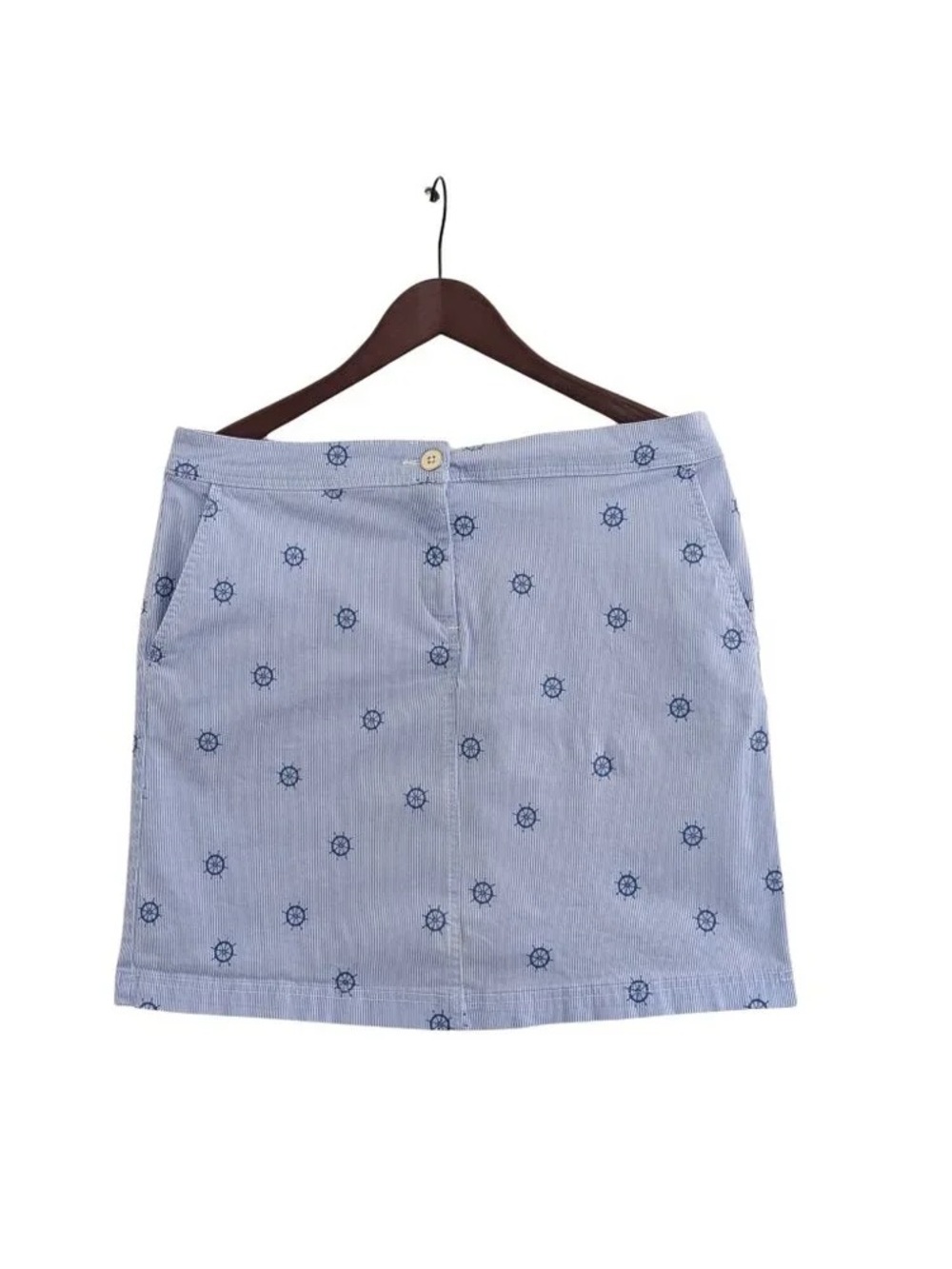 Light Blue Embroidered Mini Skirt - Women